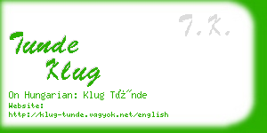 tunde klug business card